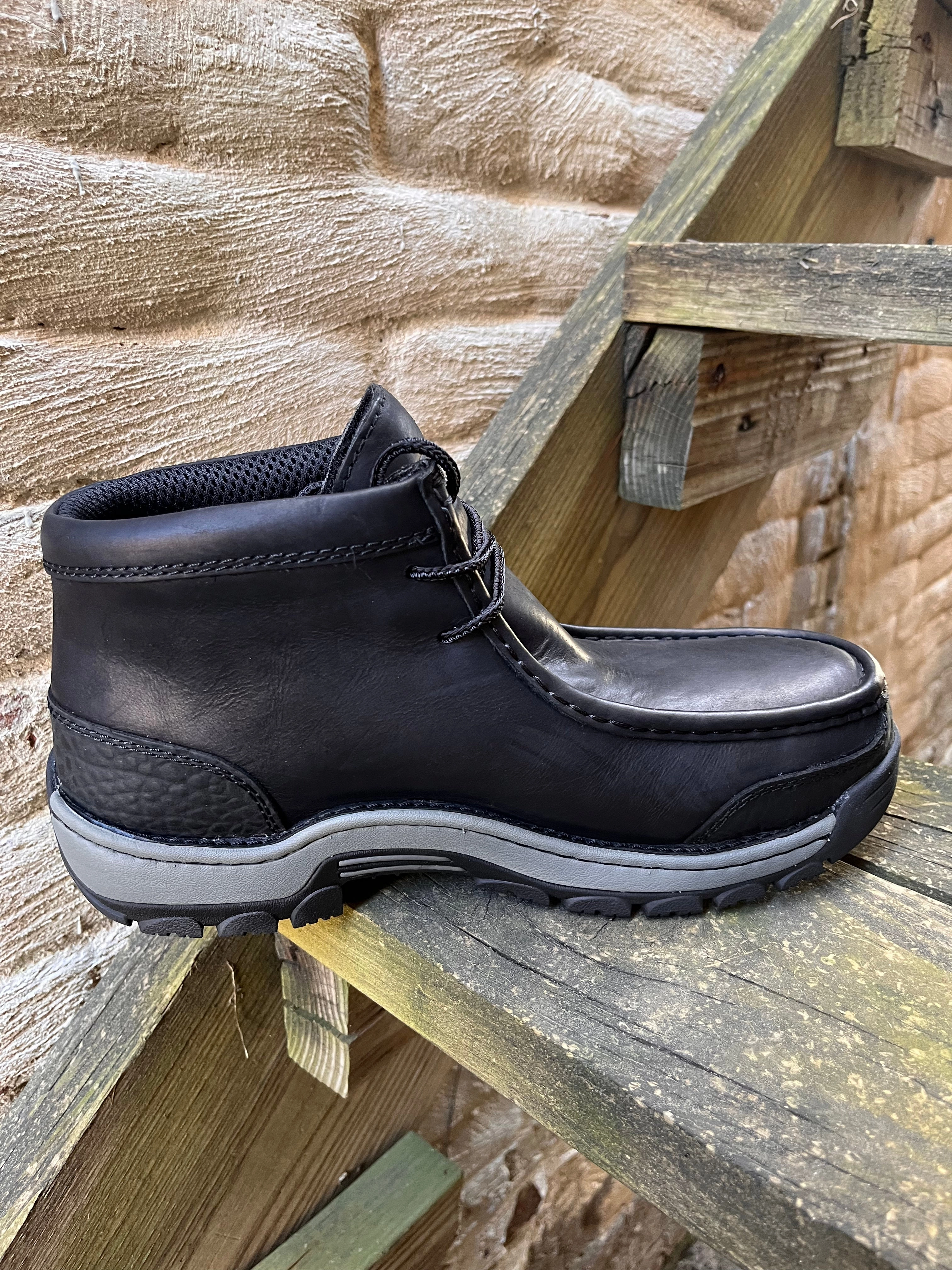 Justin Men's Crafton Coal Cowhide Alloy Toe Work Boot SE250 Cushioned heel Fall Ready