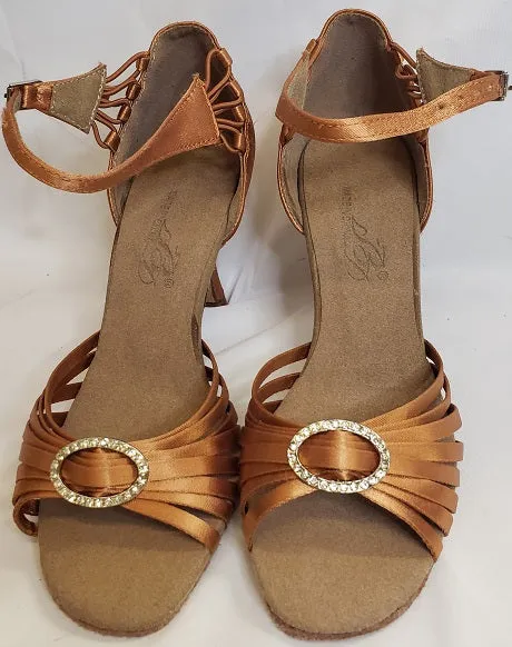 Cotton Touch 3" Stephanie II -- Women's Flare Heel Rhinestone Ballroom Sandal