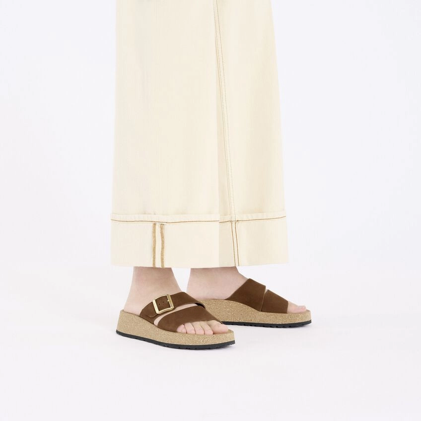 Almina | Nubuck | Dark Tea Strappy Design