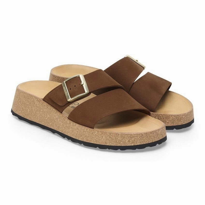 Almina | Nubuck | Dark Tea Stylish Shoes