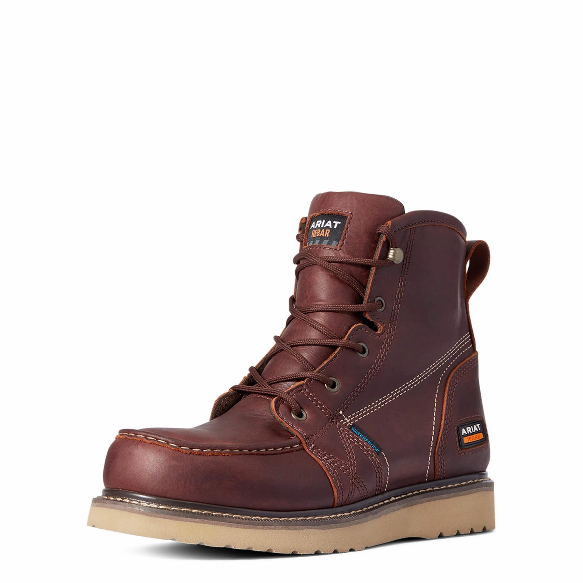 Ariat Men's Rebar Wedge Moc Toe 6" Waterproof Lace Up Work Boot 10035916 Bold Life