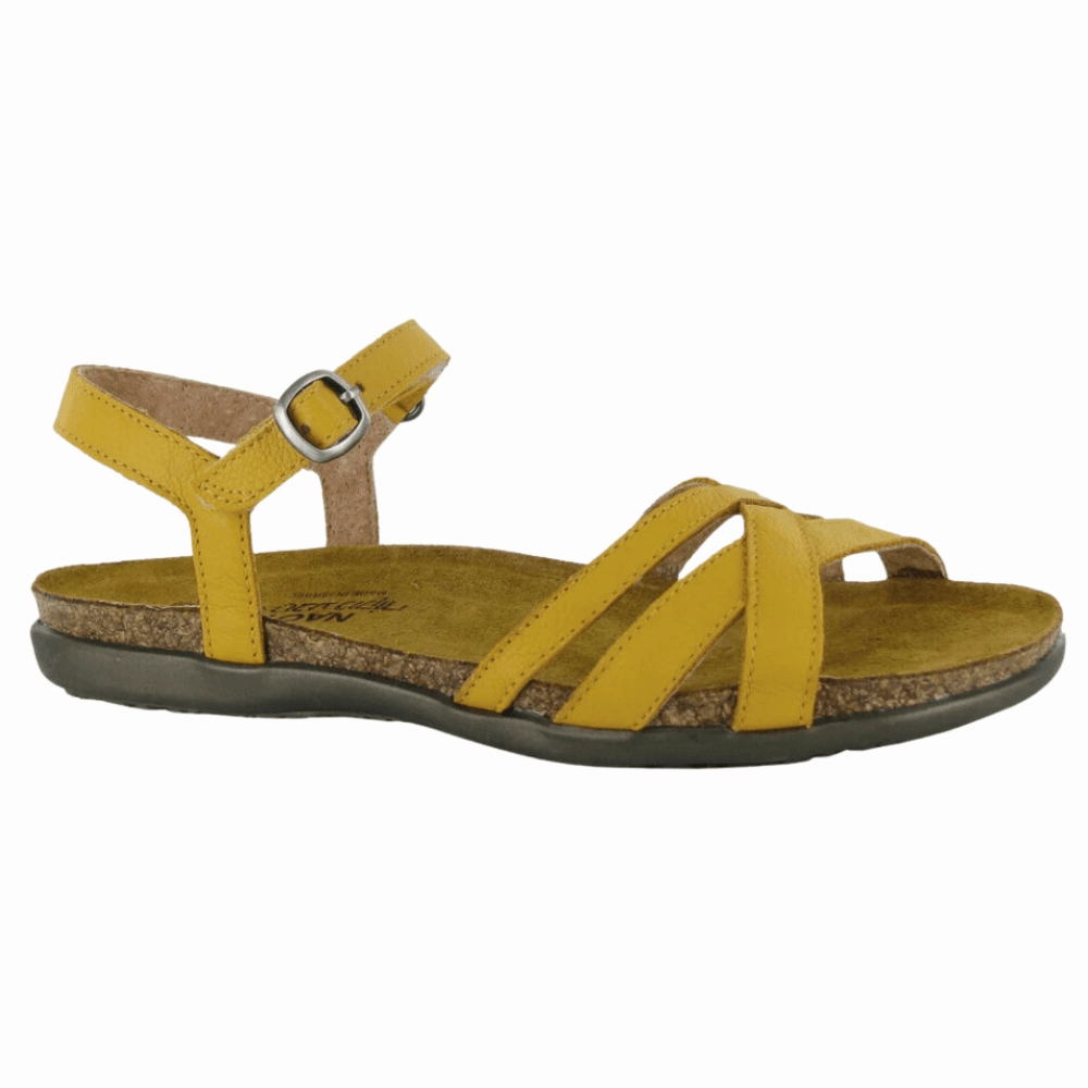 Patricia | Leather | Marigold Shell Trim Comfortable Walk