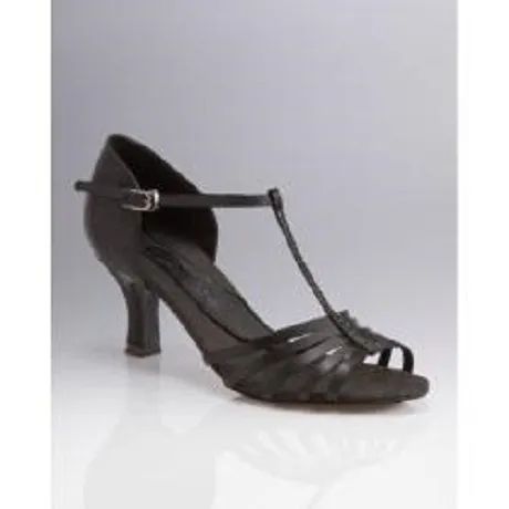 Pack Safe 2" Crystal Danielle Women's Latin Sandal -- Black Satin