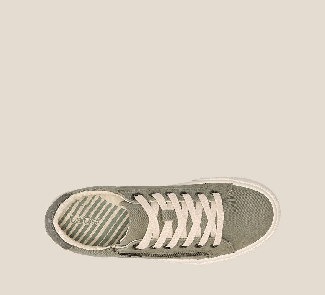 Z Soul | Wide | Canvas | Sage/Olive Distressed Flexible London Cool