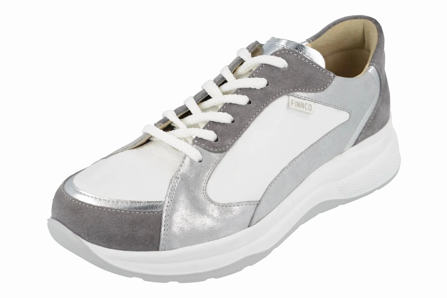 Comfort Wedge Sport Edge Piccadilly Trandline | Mouse/Argento/Weiss/Silber Soft/Slide/Nappa/Linola