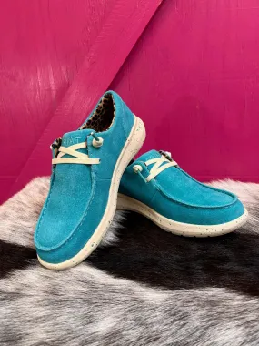 Ariat Women's Brightest Turquoise Hilo Suede Moc Toe Casual Shoes 10050971 Grip Step Comfortable Shoes
