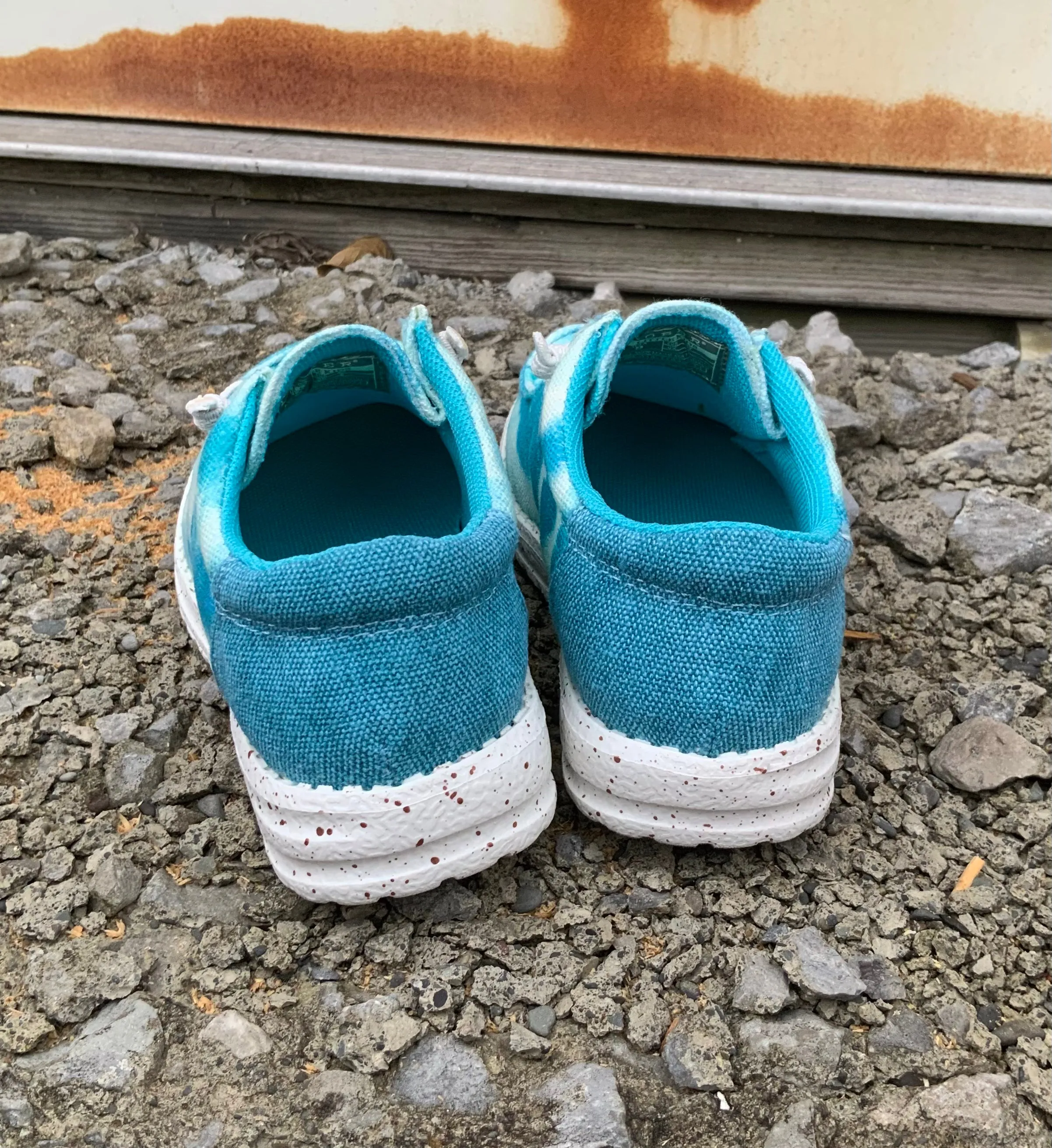 Roper Children/Youth Eva Moc Blue Tie Dye Canvas Slip On Laced Shoe 1793-3011 Stylish Appeal Mountain Trail