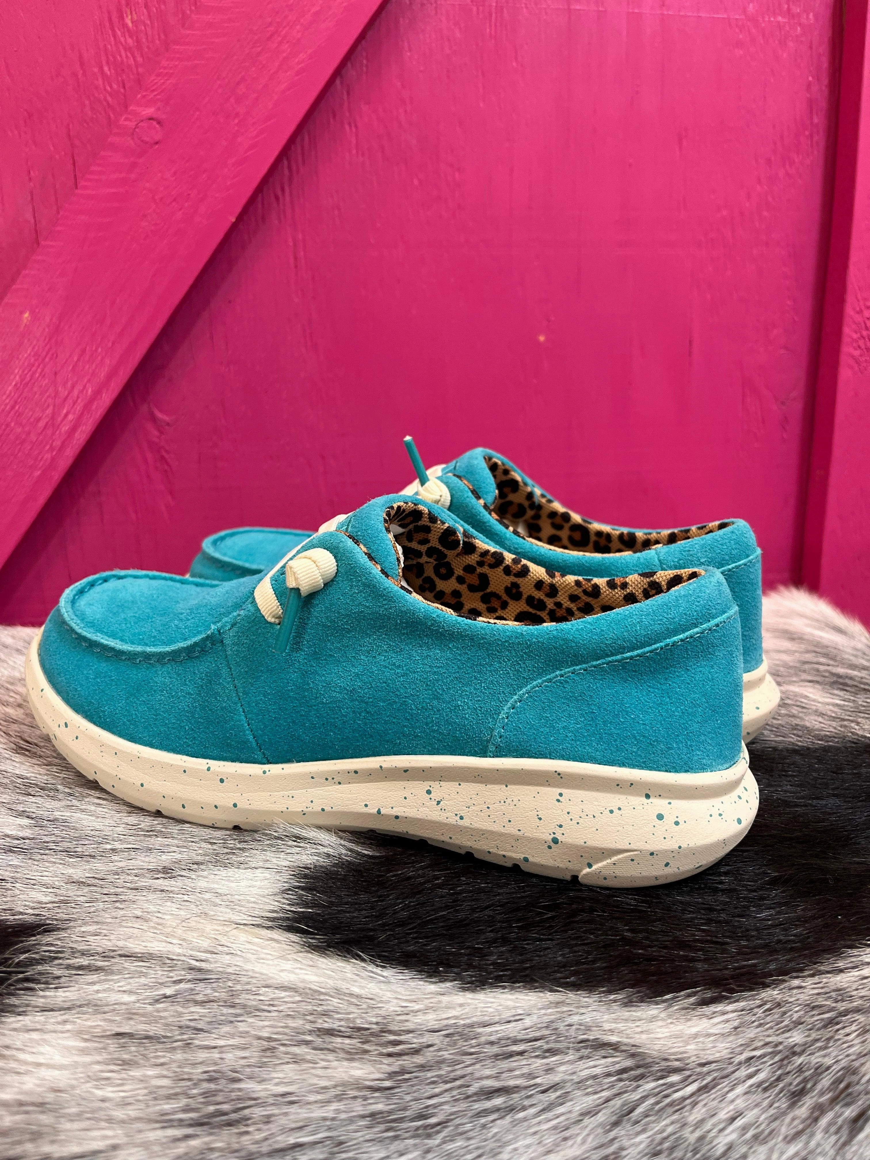 Ariat Women's Brightest Turquoise Hilo Suede Moc Toe Casual Shoes 10050971 Icon Walk