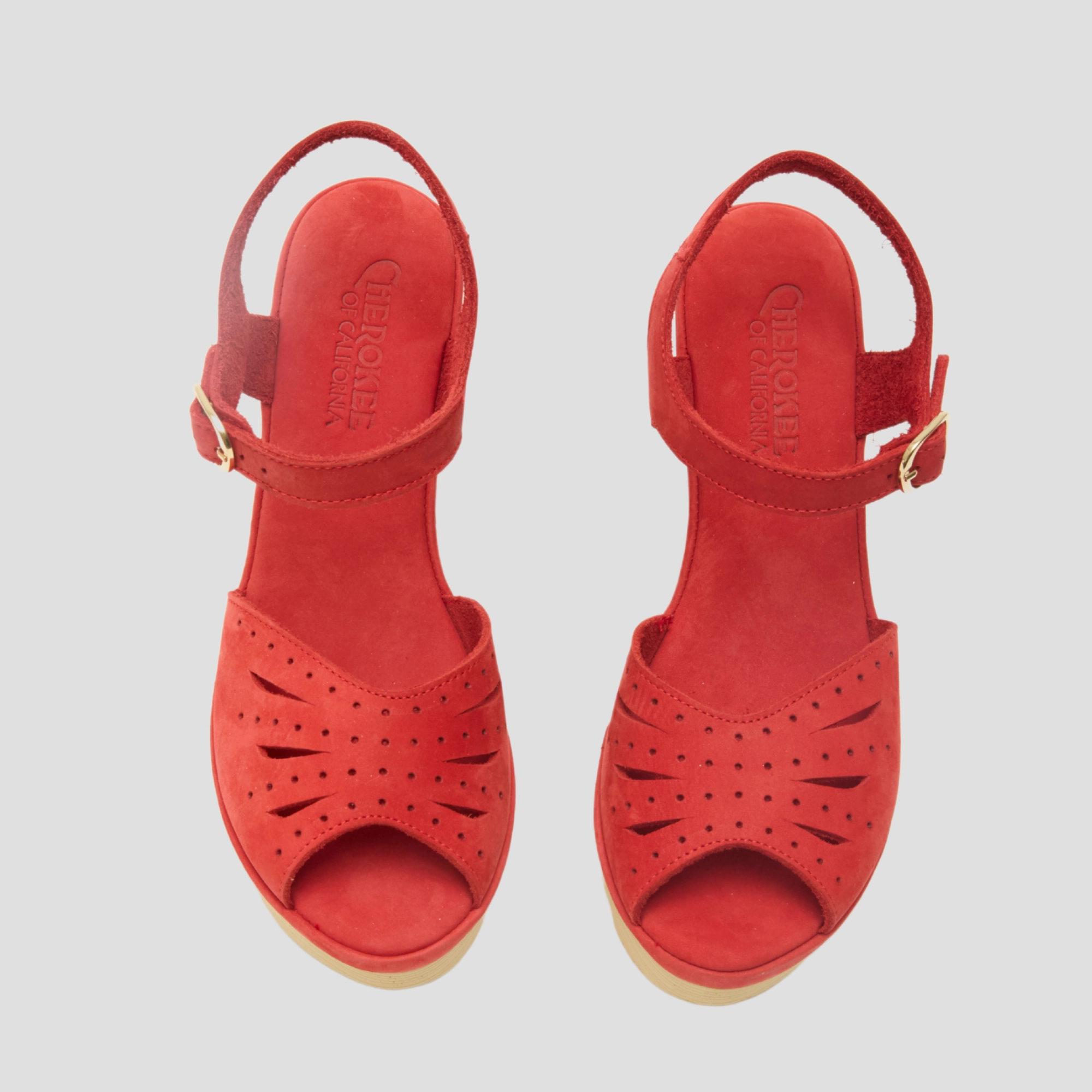 Flower High Beep Red Nubuck Leaf Touch Flexible