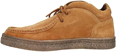 Grass Jog Retro Tone Roper Men's Lace Up Leather Faux Crepe Tan Suede Chukka Casual Shoes 0993-2780