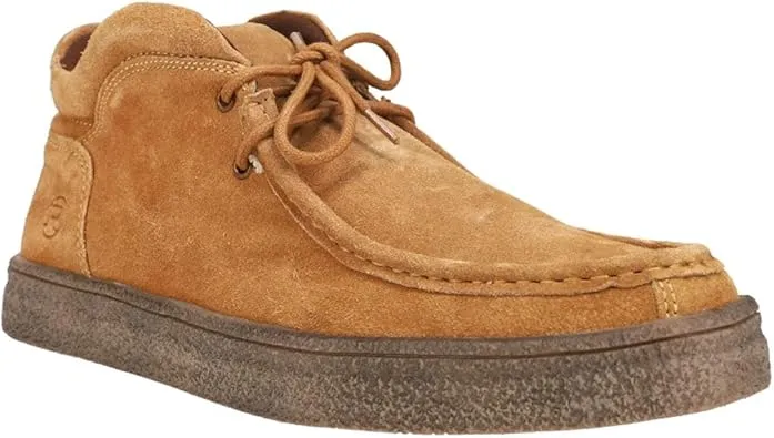 Jungle Path Roper Men's Lace Up Leather Faux Crepe Tan Suede Chukka Casual Shoes 0993-2780