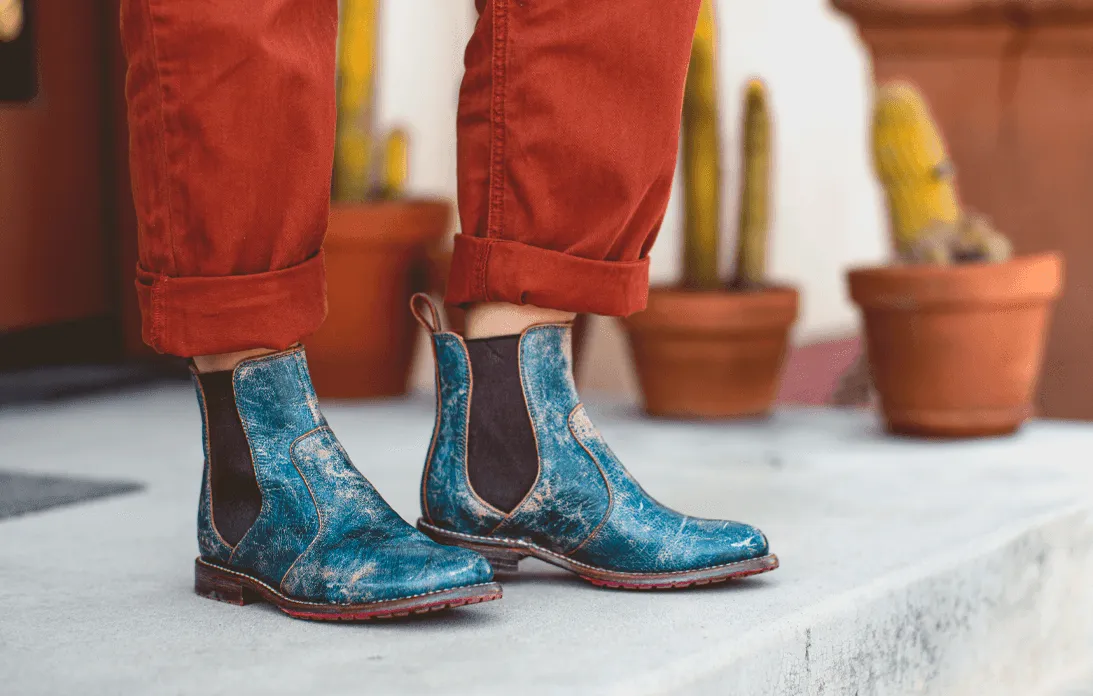 Bed Stu Women's Nandi Dark Teal Lux Leather Ankle Boot F301008 Grip Strong Leather Material