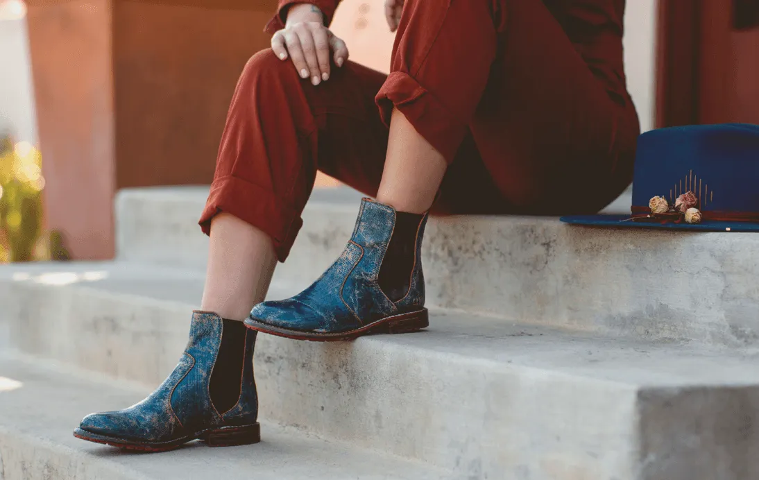 Easy Match Bed Stu Women's Nandi Dark Teal Lux Leather Ankle Boot F301008