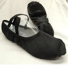 Quinn -- Stretch Canvas Split Sole Ballet -- Black Court Fast