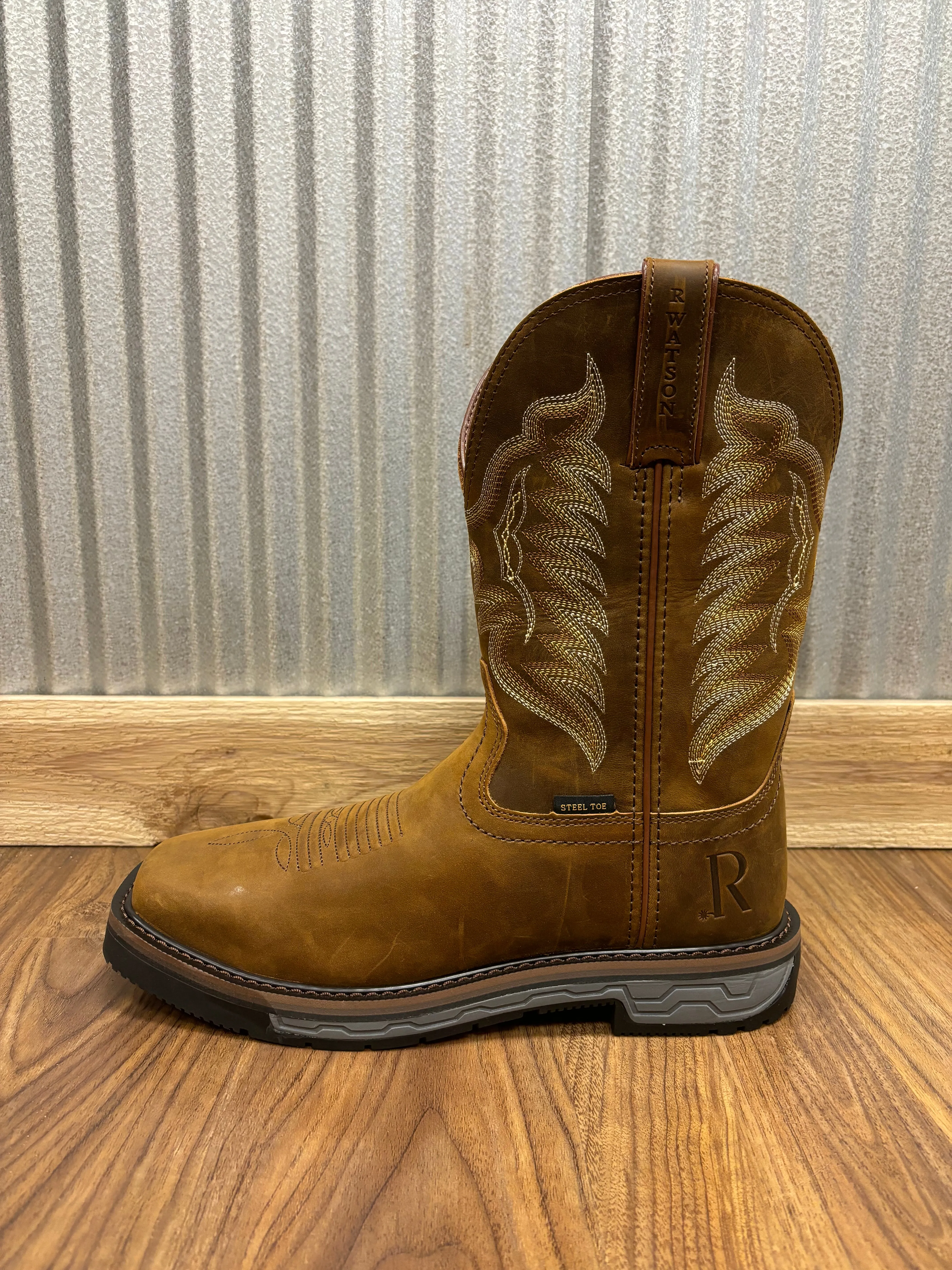 Chunk Heel R. Watson Men's Crazy Horse Leather Steel Toe Work Boot RW1804-ST