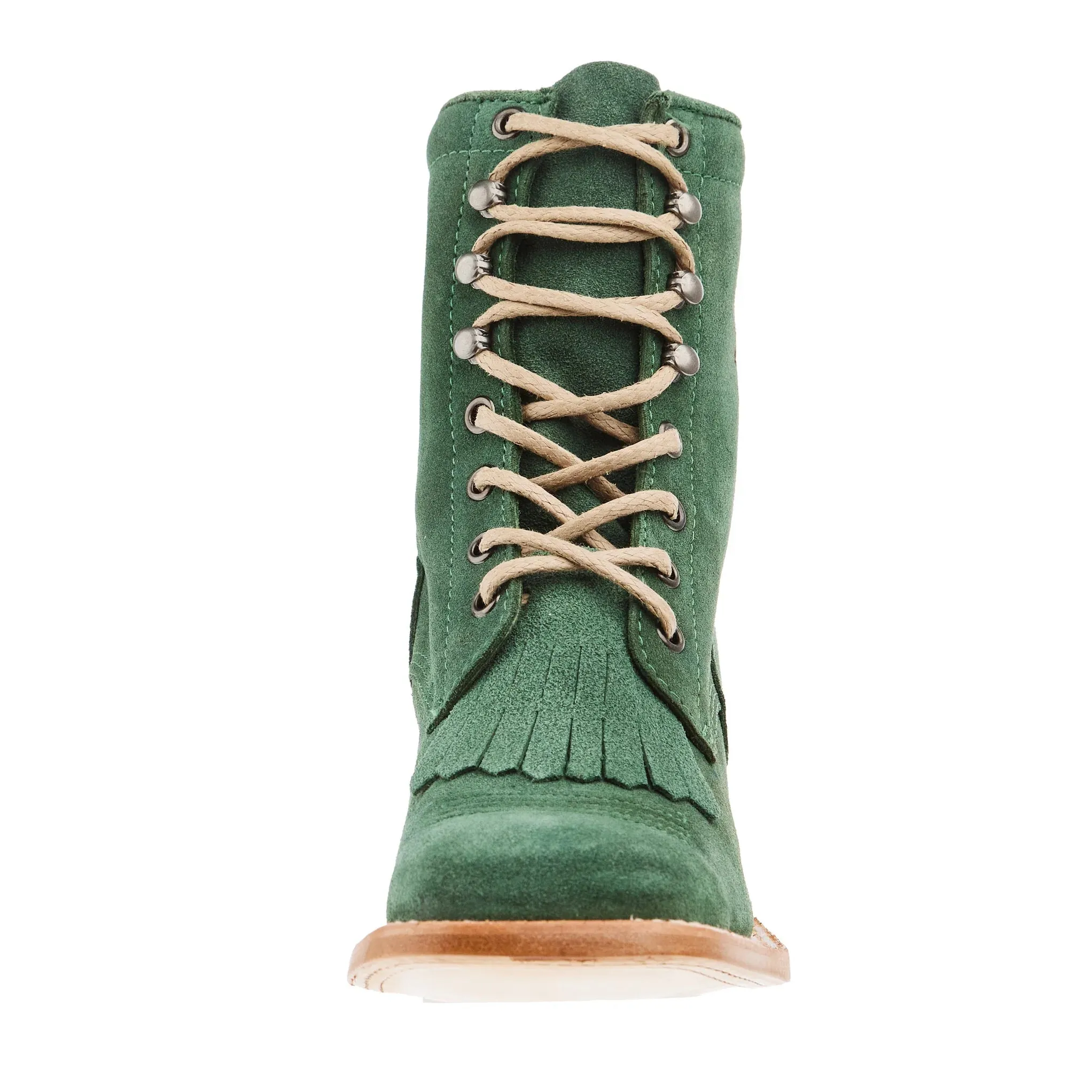 Work Fashion Snow Grip R. Watson Women's Teal Green Roughout Square Toe Lacer Boots Roper Boots RWL8915-2