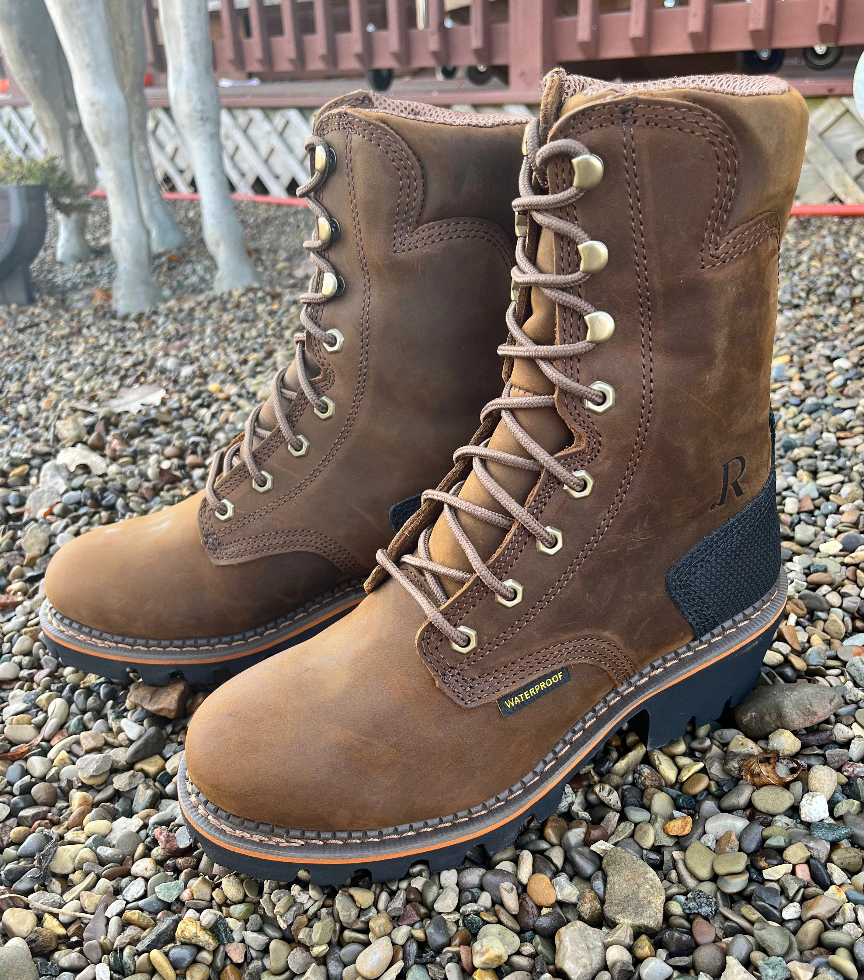 R. Watson Mens 600G Insulated Waterproof 9 Lace Up Logger Work Boot RW1300W Durable Stitching