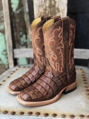 Comfortable Stability HorsePower Children and Youth Chocolate Nile Print Square Toe Boots HPK1070 HPY1070