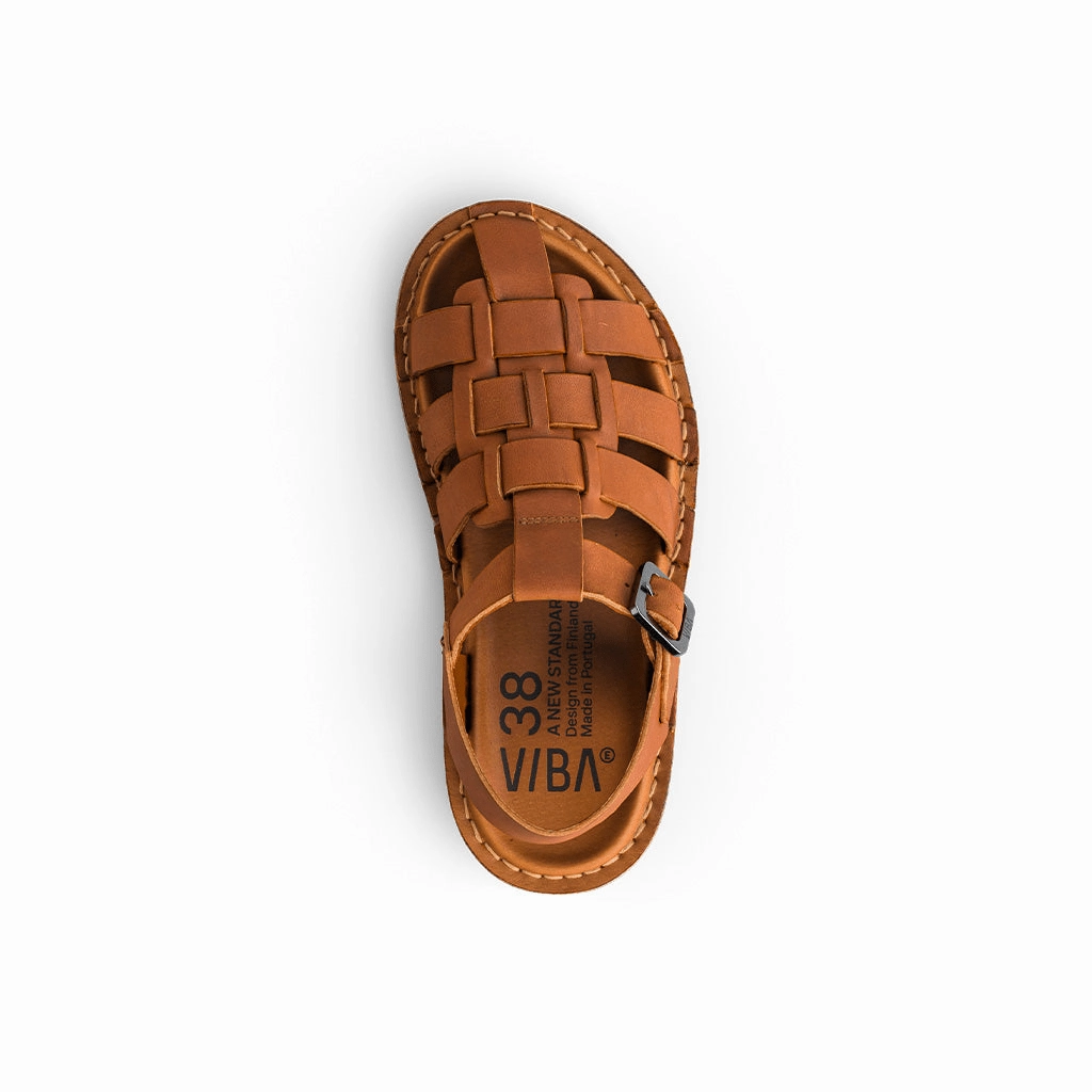 Capri | Leather | Cognac Brown Fashionable Comfort Stylish Beach Footwear