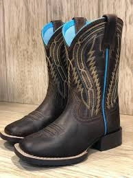 Resistant to wear Wind Resistant Ariat Toddler & Childrens Chute Boss Brown Leather Square Toe Cowboy Boots 10023080