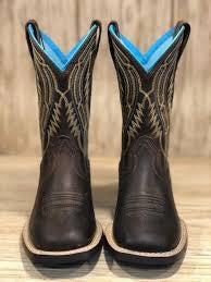 Outdoor Ariat Toddler & Childrens Chute Boss Brown Leather Square Toe Cowboy Boots 10023080