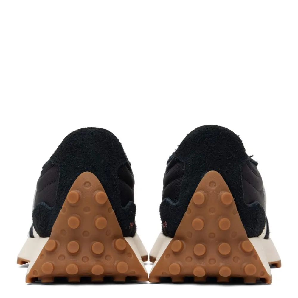 Tech Glow Rock-Guard New Balance Women's 327 in Black with White Gum