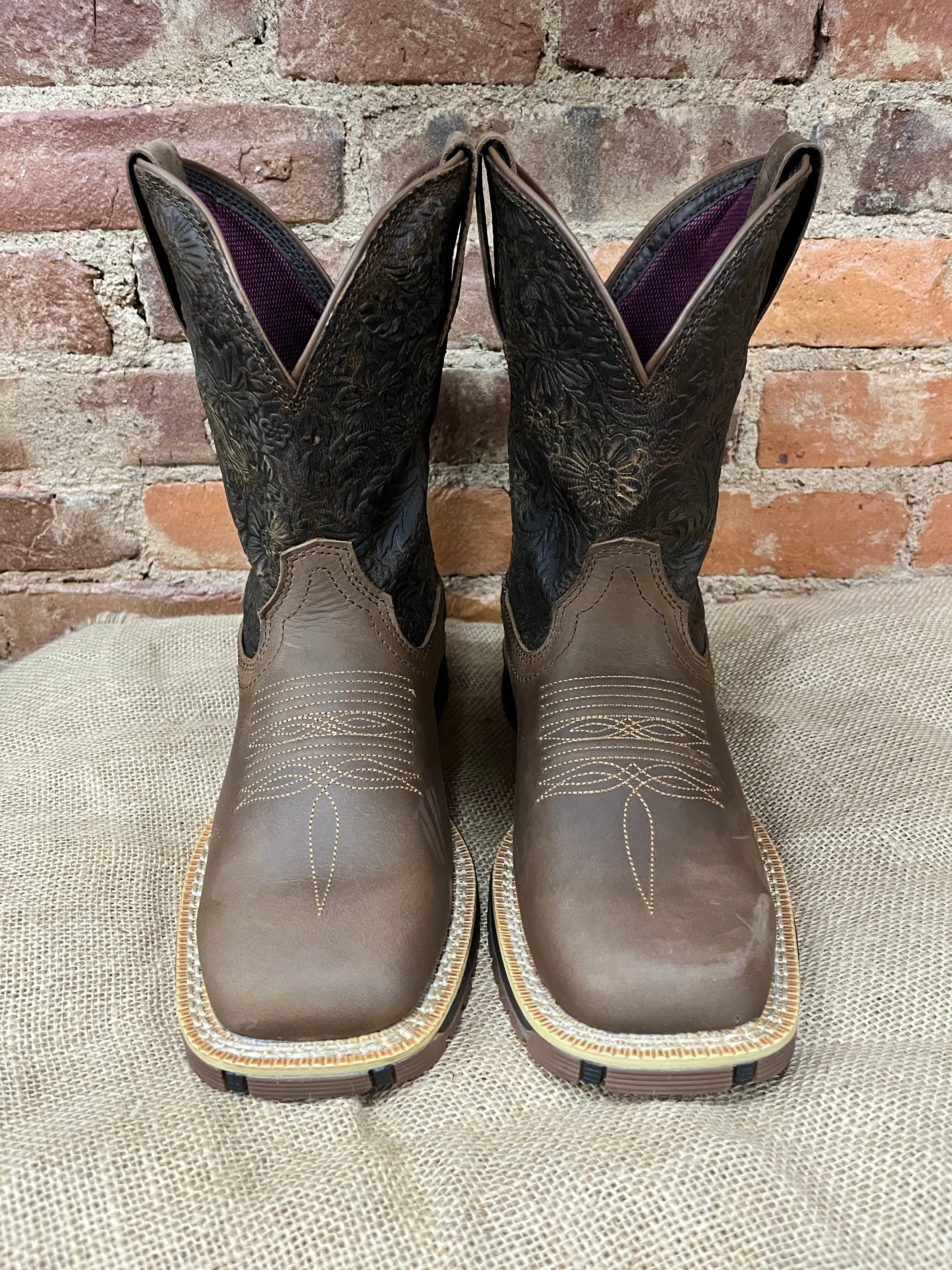 Rocky Women's Rosemary Cinnamon Brown Western Work Boots RKW0413 Dual Layer Footwear Outdoor safety