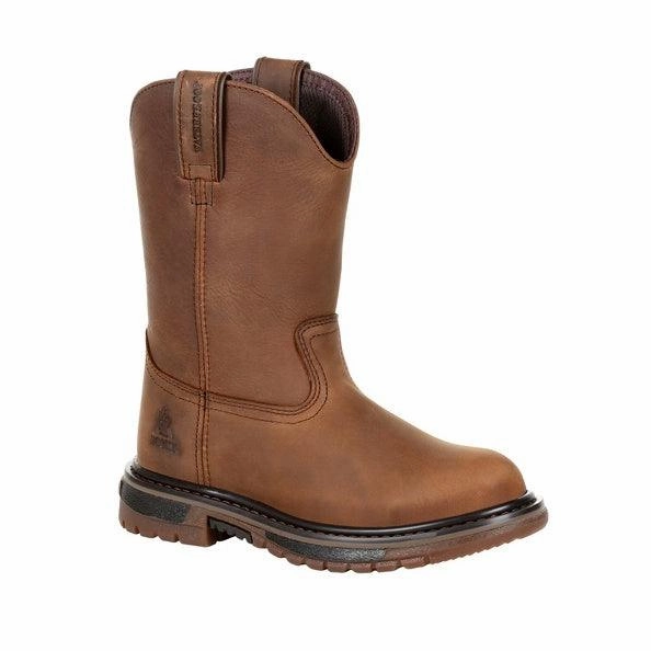 Rocky Childrens & Youth Original Ride Brown Waterproof Wellington Boots RKW0300 Construction Worker Rodeo Event