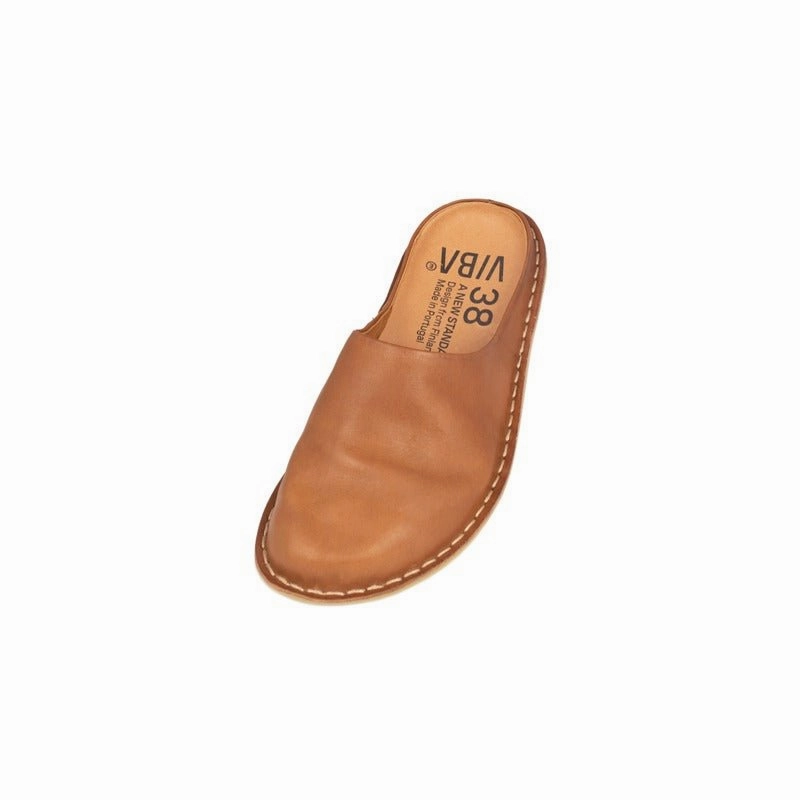 Roma | Leather | Cognac Brown - Clog - VIBAe