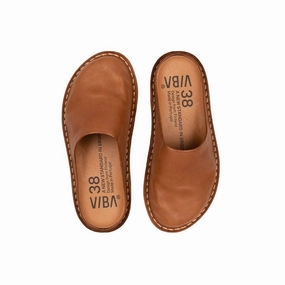 Roma | Leather | Cognac Brown - Clog - VIBAe