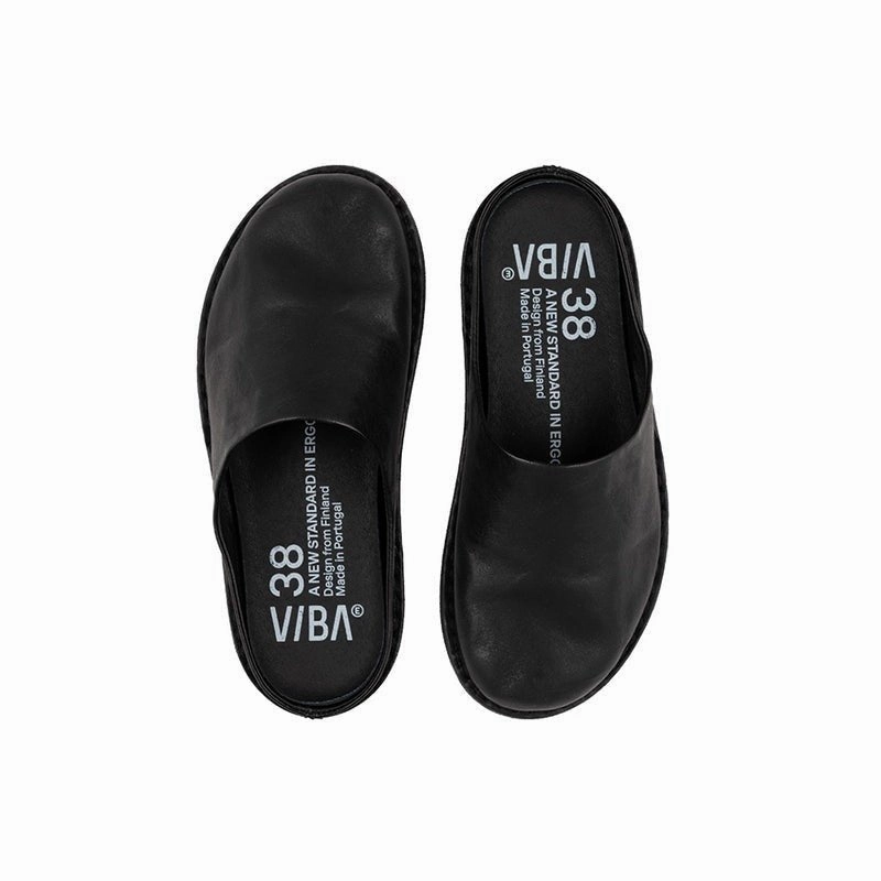 Roma | Leather | Preto Black Cushioned Shock absorption