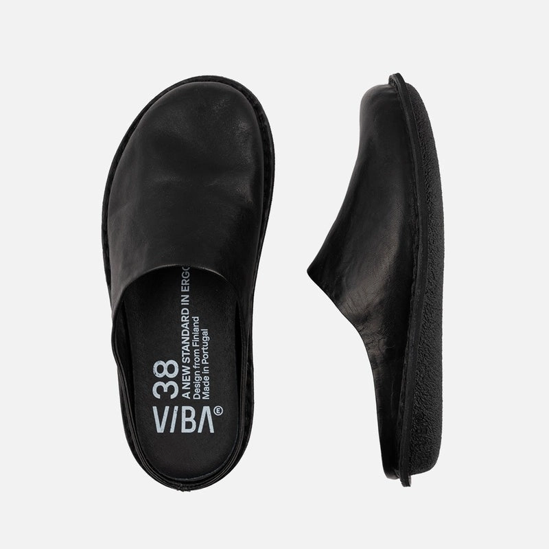 Roma | Leather | Preto Black - Clog - VIBAe