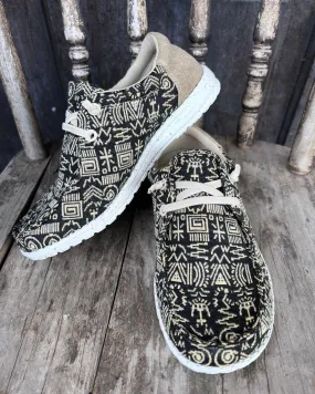 Roper Women's Eva Moc Lace Up Hang Loose Black & Tan Casual Shoes 1793-2975 Lace   Up