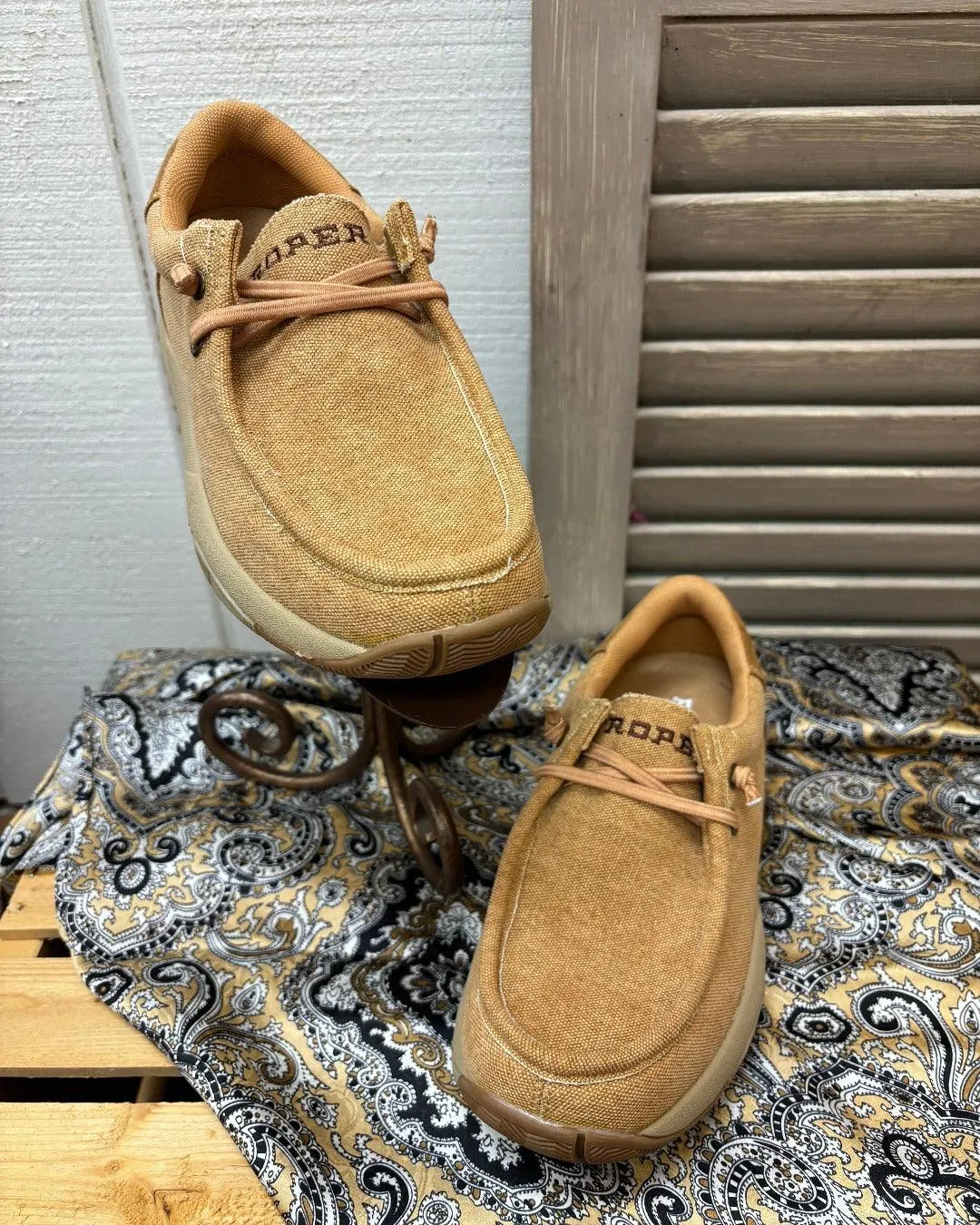 Heat Guard Soft Cushioning Roper Women's Vintage Tan Canvas Chukka Casual Shoe 1663-3415