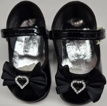 Rosia -- Infant's Mary Jane Strap Shoe -- Black Patent Grace Walk