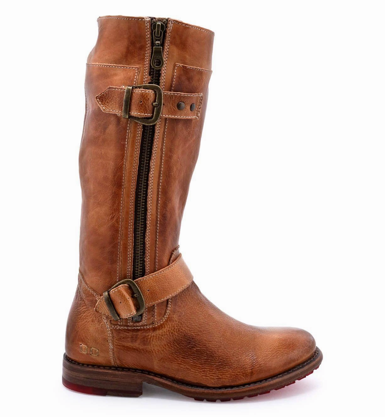 Bed Stu Women's Gogo Lug Tan Rustic Leather Tall Boots F315405-TNRS Elasticated