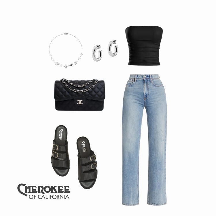 Charlotte Mid Beep Black Natural Bottom Shiny Gem