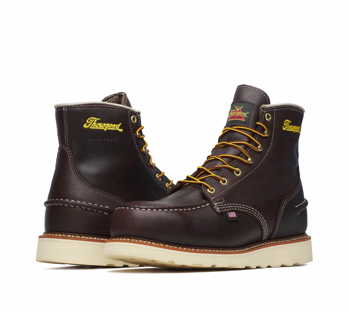 Thorogood Briar Pitstop Waterproof 6 Lace Up Steel Toe Wedge Sole Lace Up Work Boots 804-3600 Zip-up style