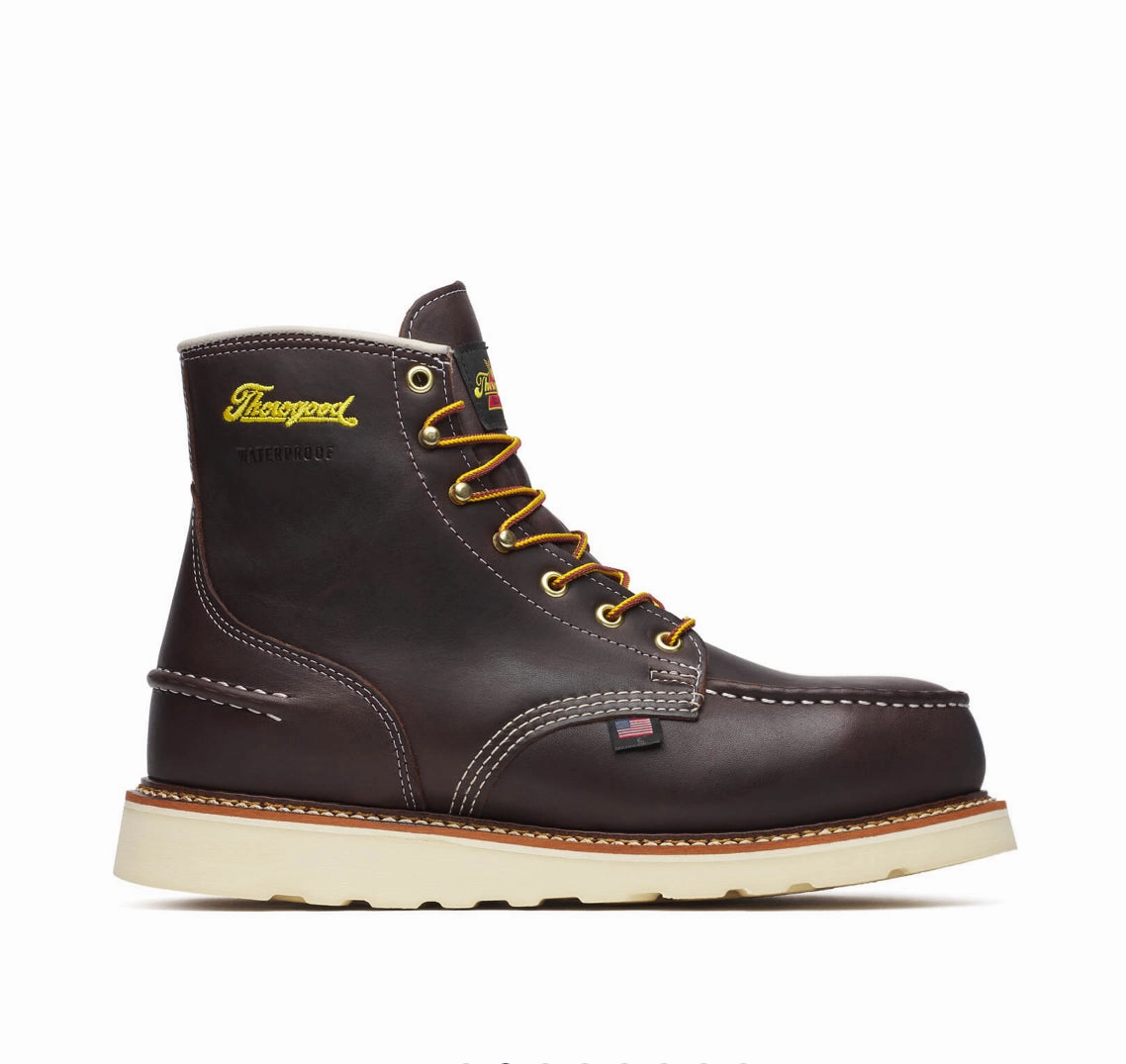 Thick sole All-Purpose Style Thorogood Briar Pitstop Waterproof 6 Lace Up Steel Toe Wedge Sole Lace Up Work Boots 804-3600