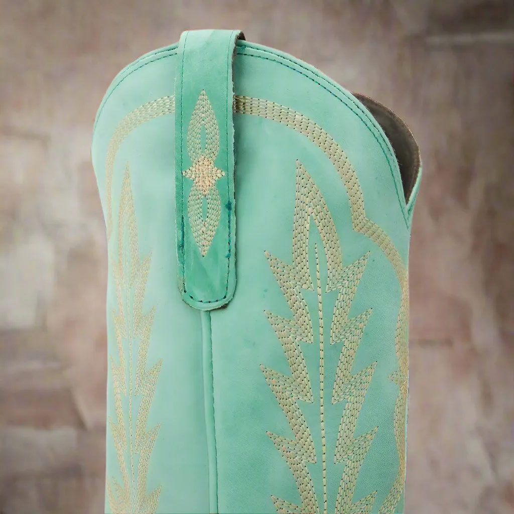 Lane Boots Womens Taos Turquoise Lexington Cowgirl Boots LB0488P Enhanced grip