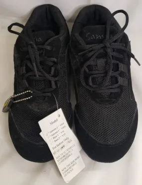 quick dry Soft Neutral Salsero --  Full Suede Sole Dancesneaker -- Black