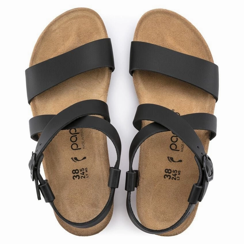 Sibyl Ring Buckle | Leather | Black Comfy Flip-flops