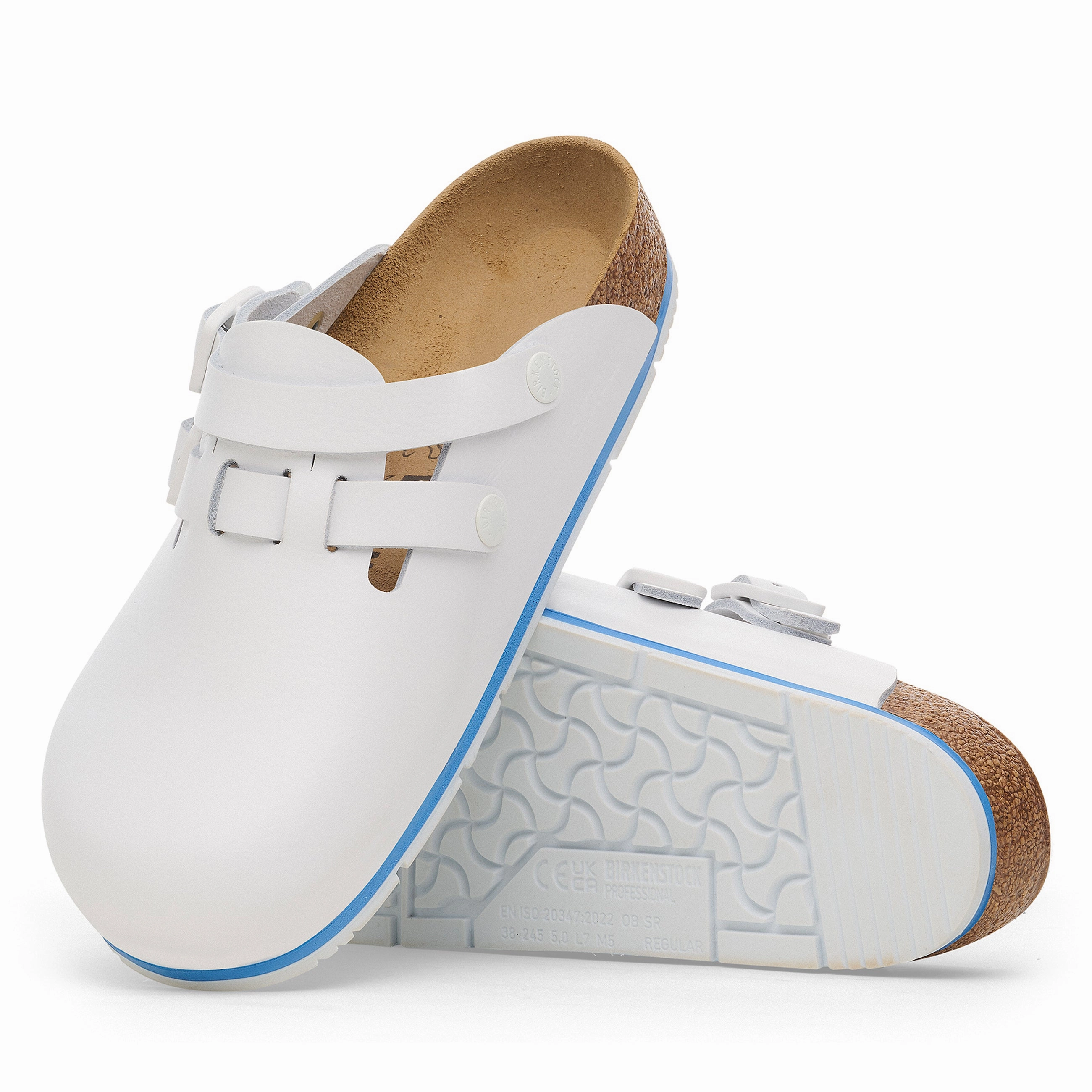 Soft Straps Thin Sole Kay Pro White PU Coated Natural Leather