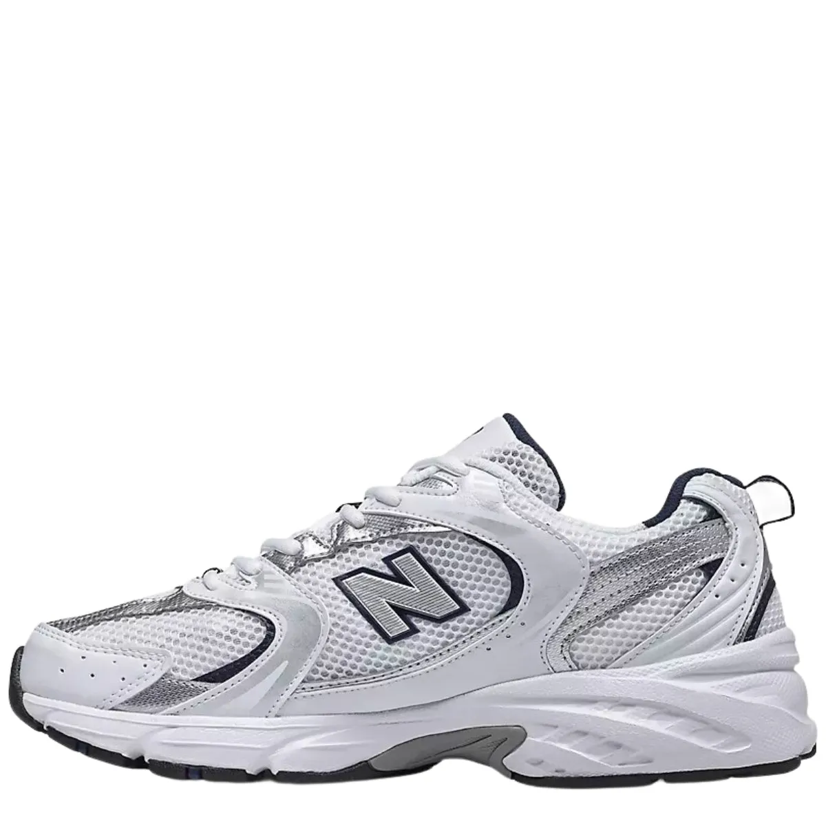 Black Edge Everywhere Fit Sculpted Fit New Balance 530 in White with Natural Indigo