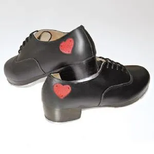 Sean -- Men's Professional Tap Shoe with Hearts -- Black Trendy Shoes Comfortable All Day