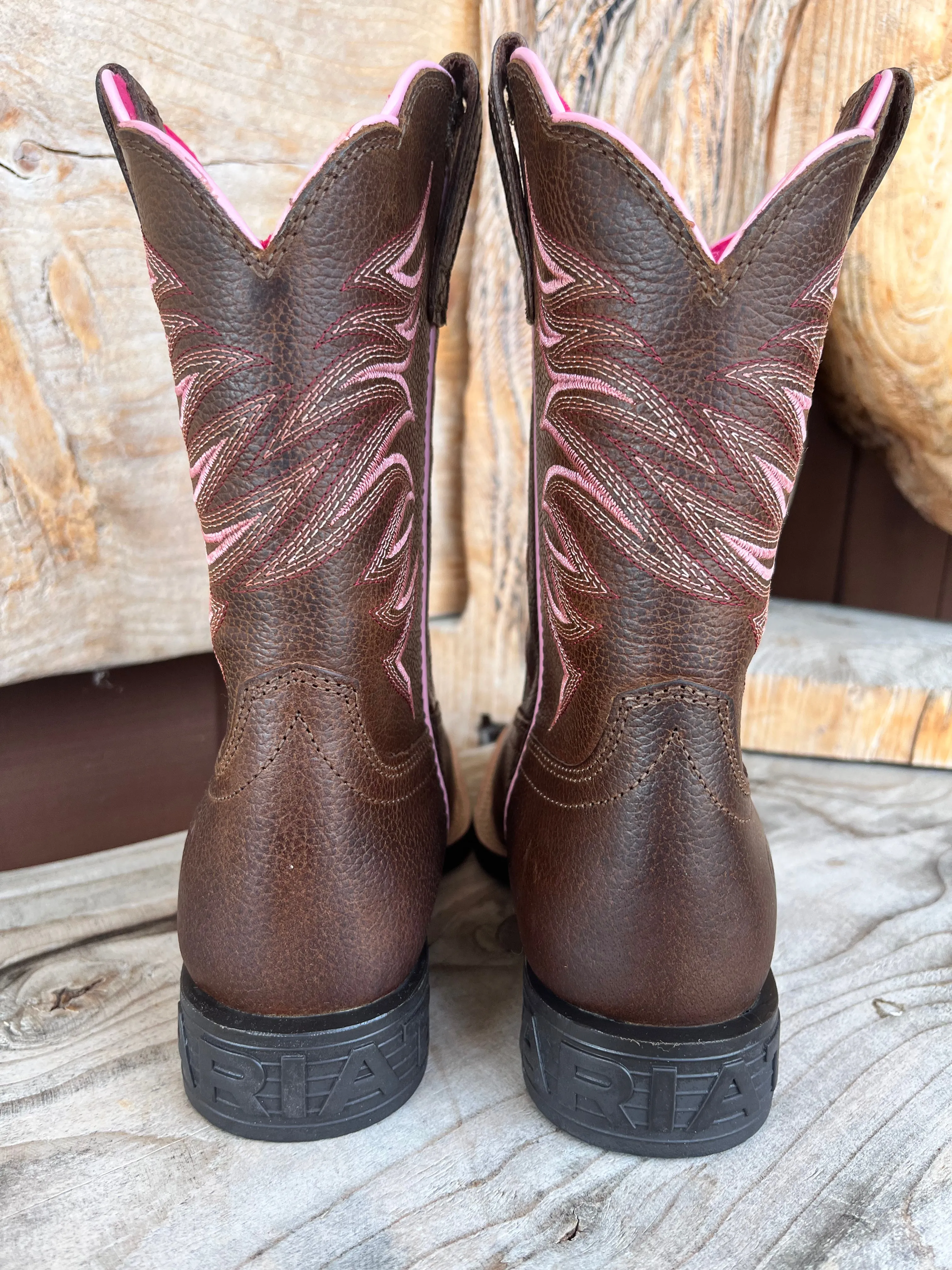 Northern Resident Ariat Children's/Youth Firecatcher Brown & Pink Western Cowgirl Boot 10042413