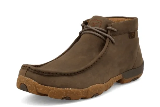 Twisted X Men's Shitake Brown Leather Chukka Driving Moc Shoe MDM0095 Sporty