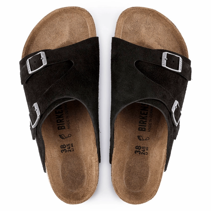 Gentle Support Shoes Premium Lifestyle Sandals Zurich | Suede | Black