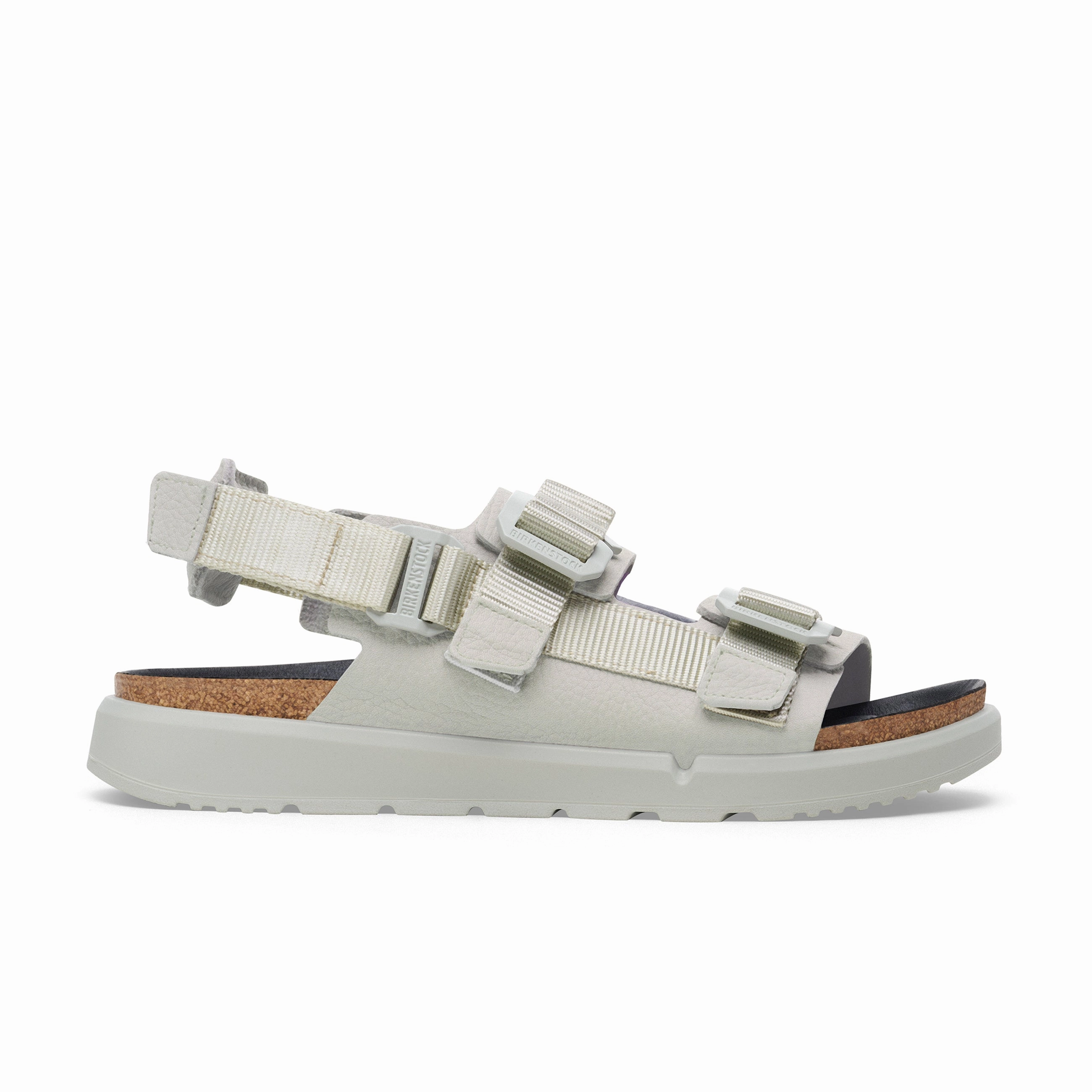 Shinjuku Mineral Grey Nubuck Leather/Textile Elastic Straps