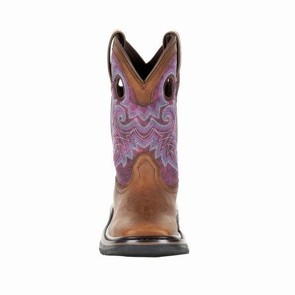 Neutral design Minimal Silhouette Rocky Childrens and Youth Original Ride Brown & Purple Western Boots RKW0302